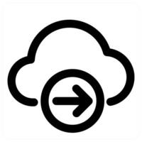 Cloud Send and sync in black color vector