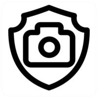 Camera Security and camera icon concept in black color vector