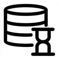 Server Time and clock icon concept in black color vector