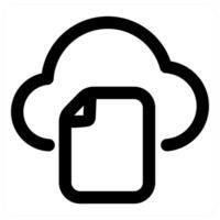 Cloud Folder and backup in black color vector