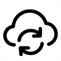 Refresh Cloud and sync in black color vector