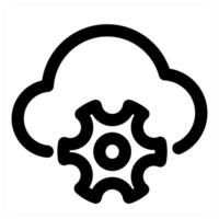 Cloud Maintenance and server icon in black color vector