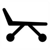 Stretcher and medical in black color vector