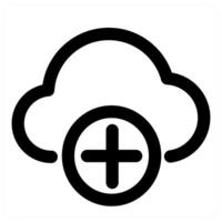 Add Cloud and upload in black color vector