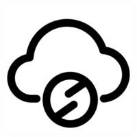 Cloud Prohibited and ban icon in black color vector