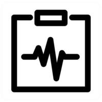 Heart Report and health in black color vector