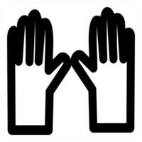 Gloves and hand in black color vector