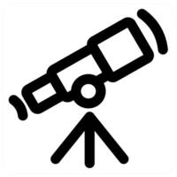 Telescope and observation in black color vector