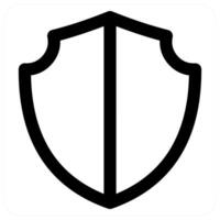 Security Shield and protection icon in black color vector