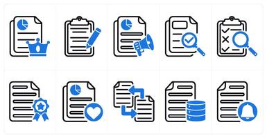 A set of 10 seo icons as high quality content, content editing, advertising report in blue color vector