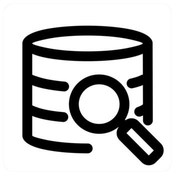 Search Database icon concept in black color vector