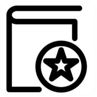 Favorite Book and education icon in black color vector
