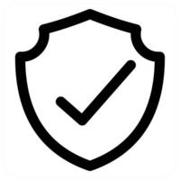 Right Shield and security in black color vector