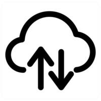 Cloud Sync and backup icon concept in black color vector