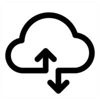 Cloud Synchronization and sync in black color vector