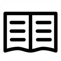 Open Book and education icon in black color vector