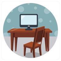 Office and table icon concept vector