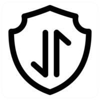 Shield Synchronization and sync icon concept in black color vector