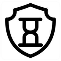 Security Time and time icon concept in black color vector