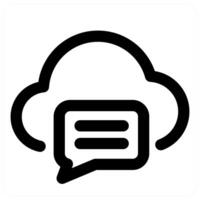 Cloud Message and chat in black color vector