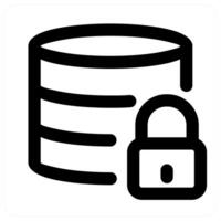 Server Lock icon concept in black color vector