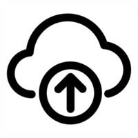 Cloud Upload and storage icon in black color vector
