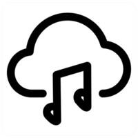 Cloud Music and audio in black color vector