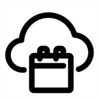 Cloud Calendar and schedule in black color vector