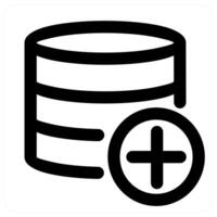Add Server icon concept in black color vector