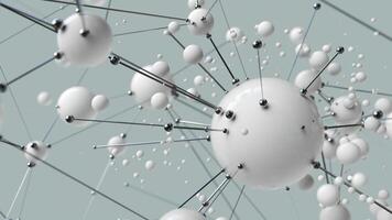 Abstract Molecular Structure. Spherical Particles and Metallic Connections photo