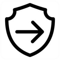 Send Shield icon concept in black color vector