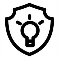 Idea Protection and security icon concept in black color vector