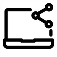 Laptop Share icon concept in black color vector