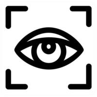 Vision and eye icon in black color vector