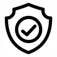 Right Shield and security icon concept in black color vector