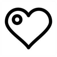 Heart and health icon in black color vector