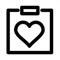 Heart Report and health icon in black color vector