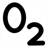 O2 and oxygen in black color vector