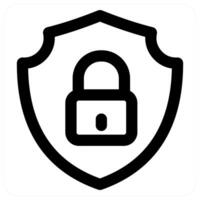 Lock Security and lock icon concept in black color vector