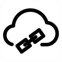 Cloud Link and network icon in black color vector