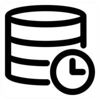 Server Time and time icon concept in black color vector
