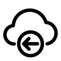 Cloud Receive and data in black color vector