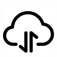 Cloud Sync and backup in black color vector
