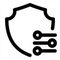 Security and shield icon concept in black color vector