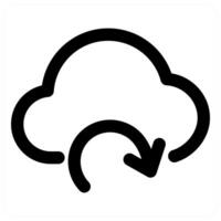 Cloud Update and refresh in black color vector