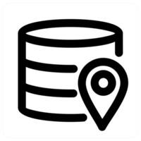 Server Location and location icon concept in black color vector