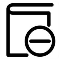Remove Book and delete in black color vector