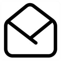 Message and inbox icon in black color vector