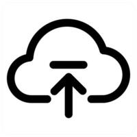 Cloud Upload and storage in black color vector