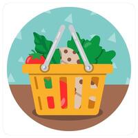 Grocery and basket vector
